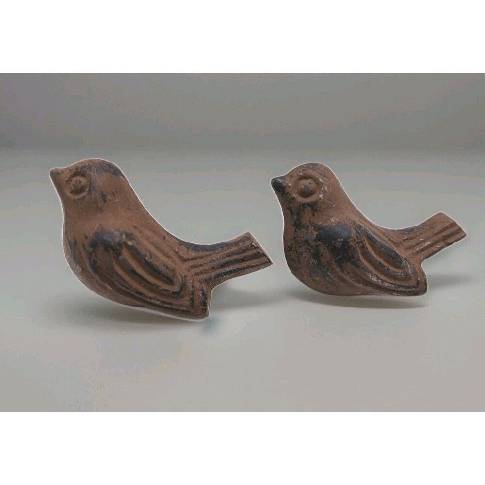 Vintage cast iron Bird face shape cabinet drawer door knobs handles 2pcs Lot #1